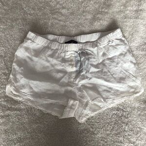 Brandy Melville White Linen Lace Shorts